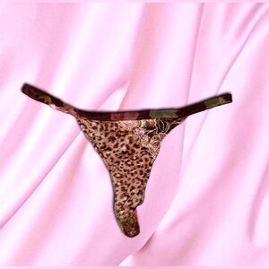 Sexy leopard thong sheer panties, size 2
